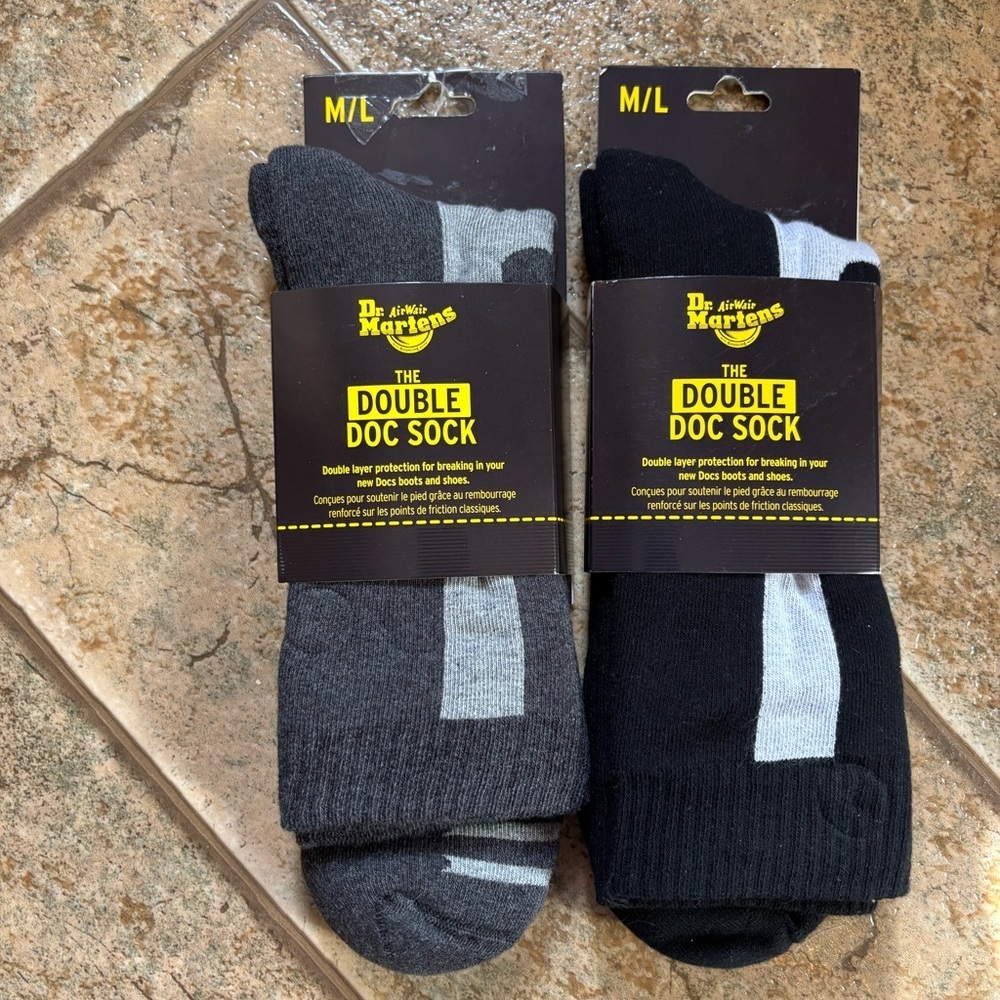 NWT Dr. Martens *Bundle* 2 pairs Double Doc Cotton Blend socks sz M/L